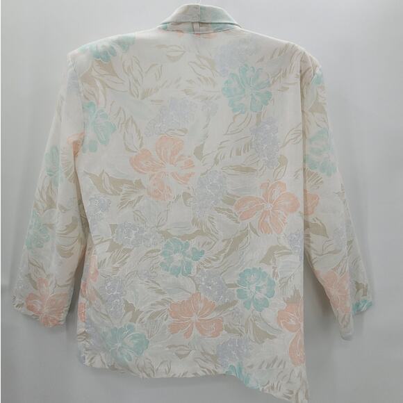 Wentworth Gallery Vintage 80s Pastel Floral Lolita Single Breasted Blazer Jacket - Picture 3 of 13